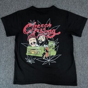 Cheech & Chong Y2K Graphic T-Shirt Mens Medium Black Cotton Fade Up In Smoke